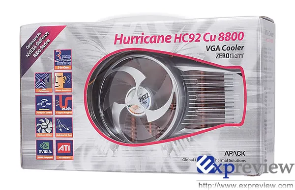 ZEROtherm HC92 Cu 8800显卡散热器测试